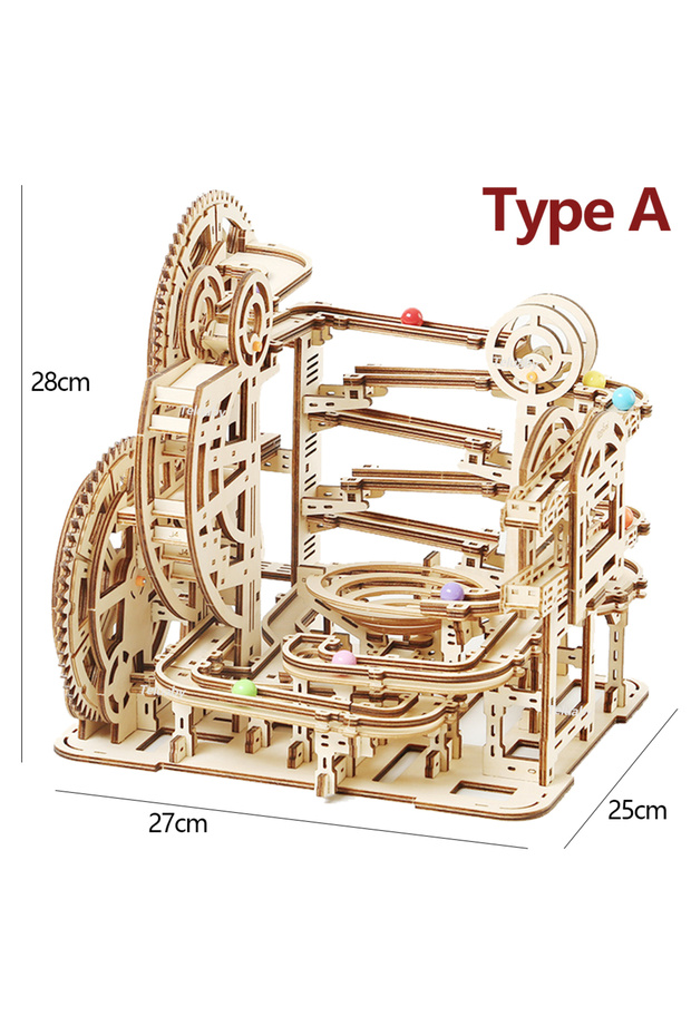 Type A 3d Wooden Puzzle Marble Runs Mechanical Puzzles Self Assembly Toy STEAM Educational Toys Mode