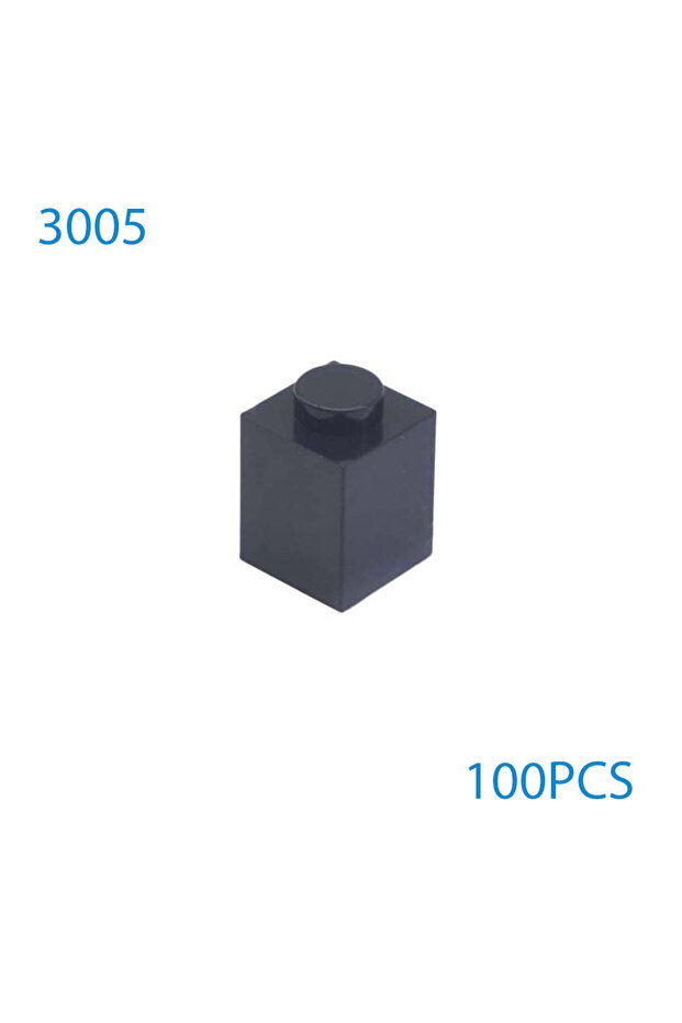 قطع بناء سوداء 100 قطعة MOC 1x1 متوافقة مع قطع 3005، مكعبات بناء للأطفال قابلة للتجميع