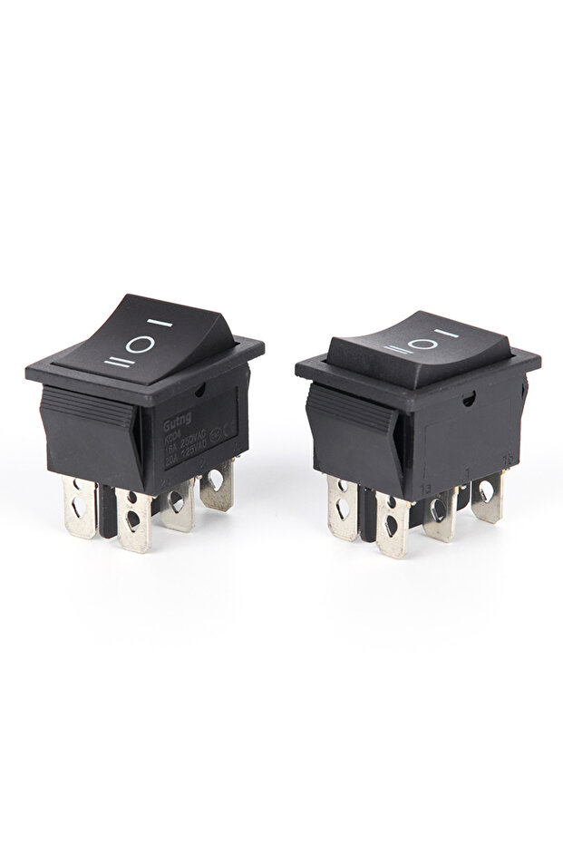black 2PCS Rocker Switch 6 Pins 3 Position ON/Off/ON AC 20A/125V 16A/250V DPDT Car Boat Black Switch