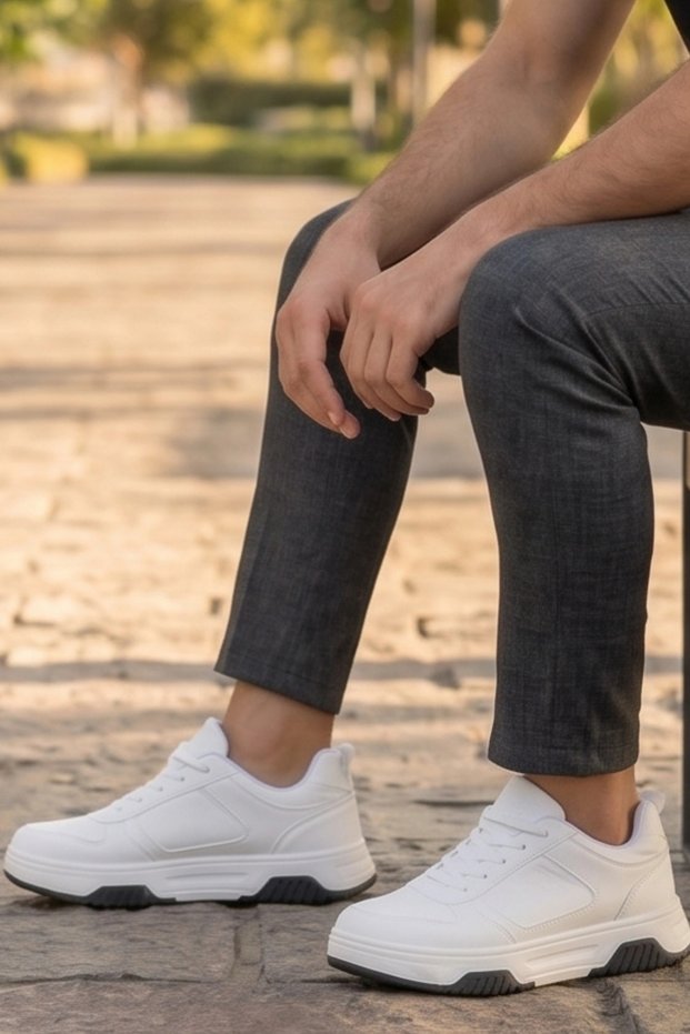 Onyx Edge Men's White Sports Shoes