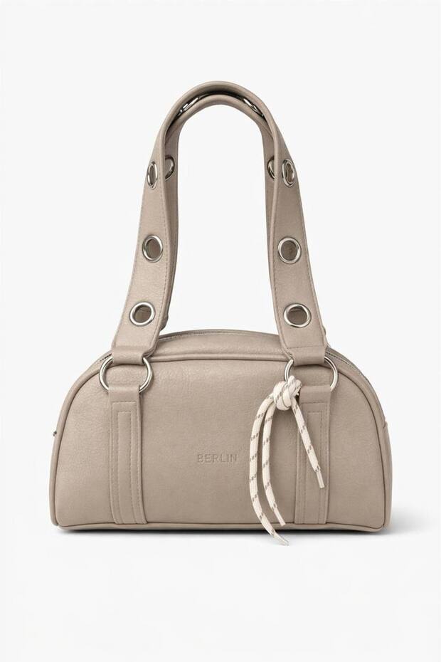 Women's Hand and Shoulder Bag Beige Medium Size Daily Stylish Design