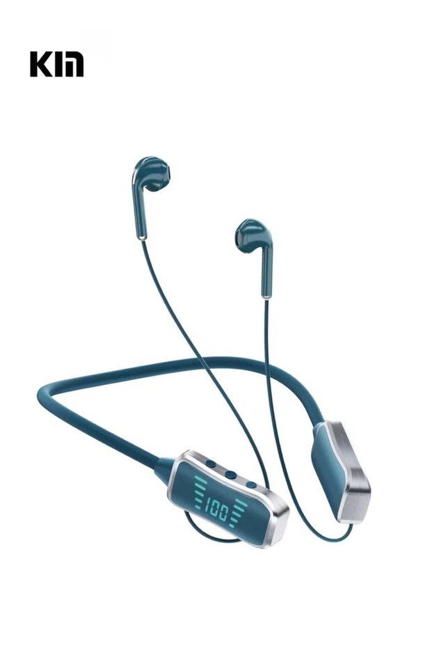 KL50 Bluetooth Neckband Earphones – 48H Playtime, LED Display, TF Card Support, 380 Days Standby Wireless Sports Headphones