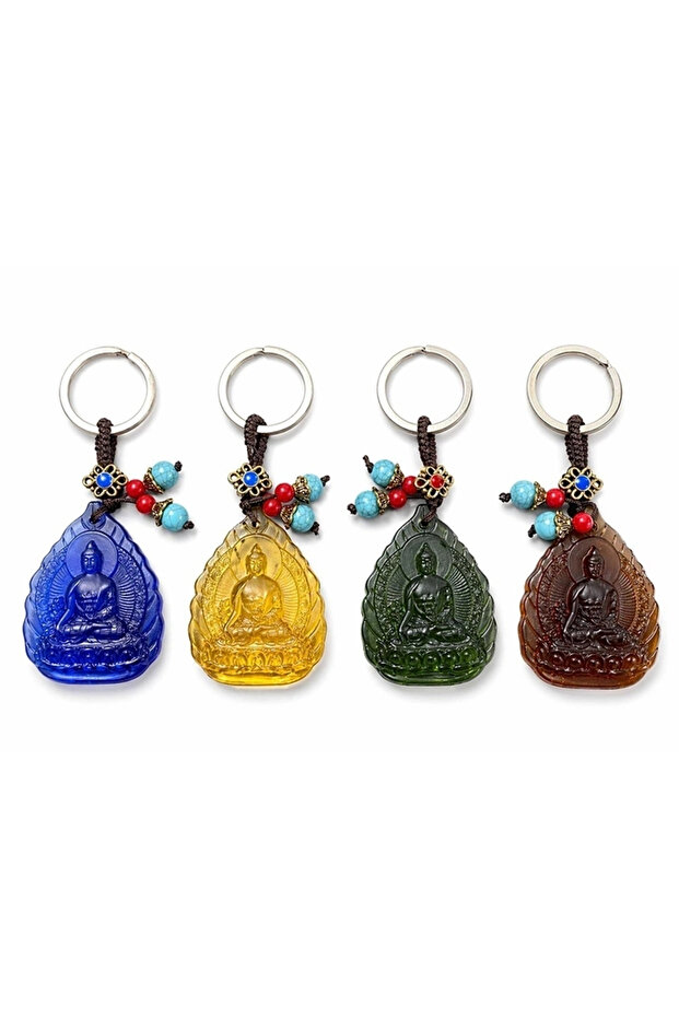 1St Quality Lacquered Glass Buddha Keychain Alk5480