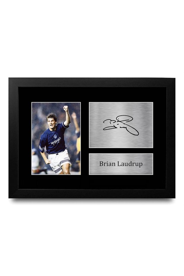 Alayra Framed A4 FR Brian Laudrup Rangers Gifts Printed Signed Autograph Picture for Fans and Supporters - A4 Framed