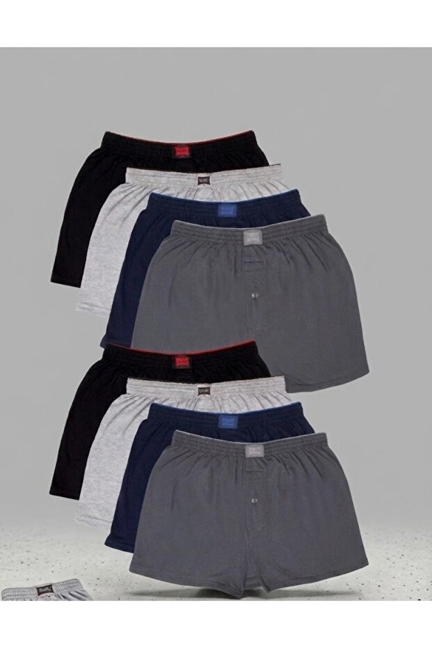 Tutku Men's 8-Piece Combed Cotton Towel Waist Mixed Color Boxer Briefs