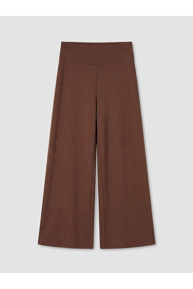 Lcw Everyday Brown Women's Trousers with Elastic Waist