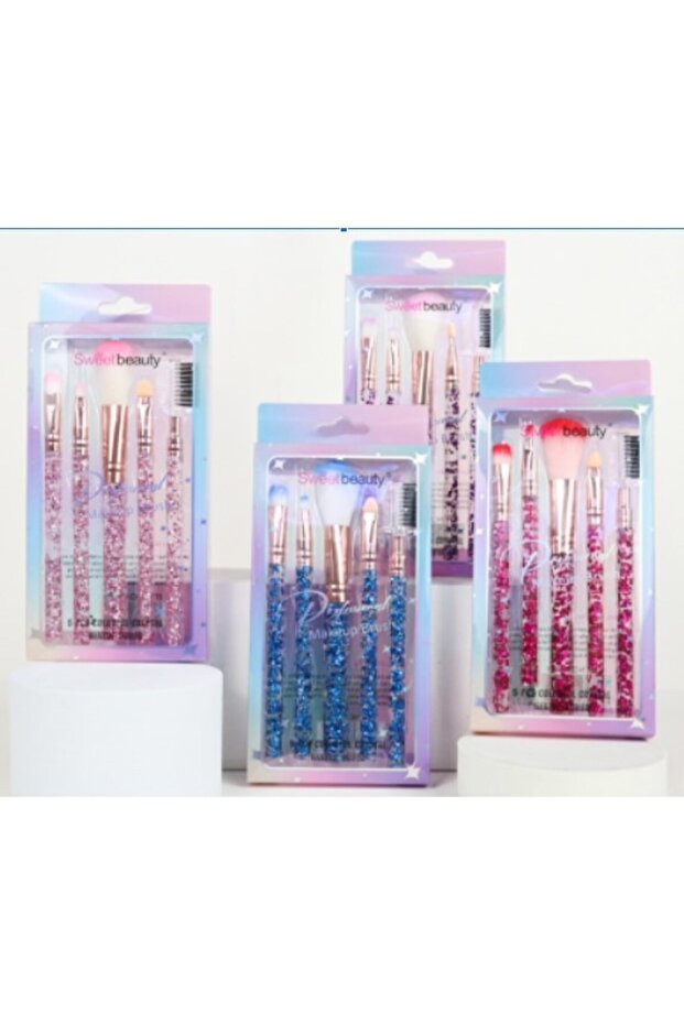 Pensule pentru makeup, set de 5, multicolor, - 1