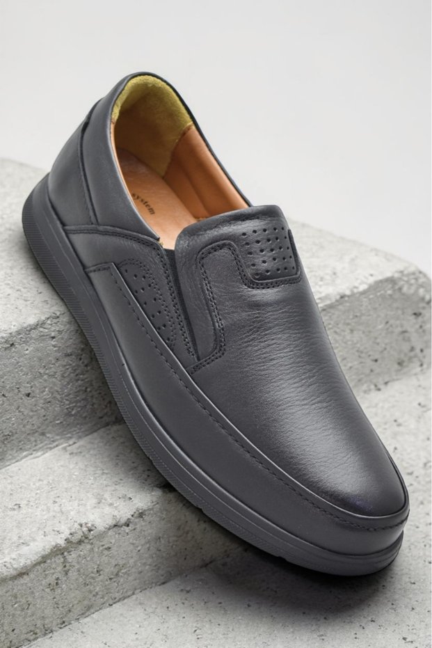 1668 Orthopedic Sole 100% Genuine Leather Casual Men's Shoes - Flexible Lightweight Sole Genuine Leather Men's Daily Walking Shoes