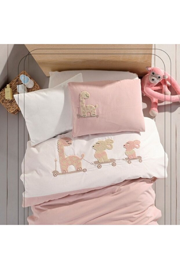 Baby Duvet Cover Set 100% Cotton Punch Embroidered Yummy