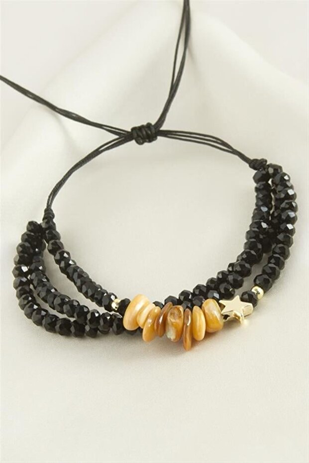 3-Piece Broken Natural Stone Crystal Chain Bracelet - Green
