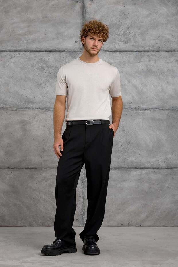 Men's T-Shirt Dp Crew Neck Cream Regular Fit Crew Neck Cotton