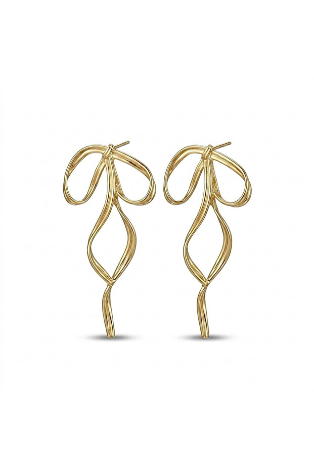 Gold Ribbon Earrings