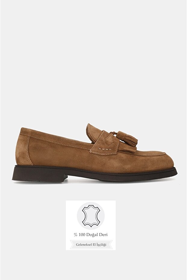Men's Tan Suede Genuine Natural Leather Eva Sole Shoes Size 39-45