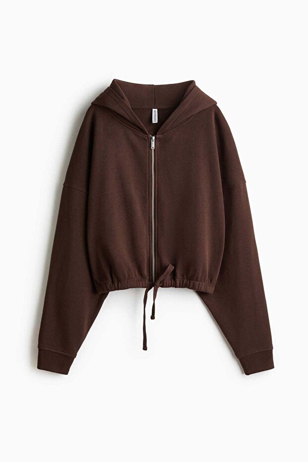 Drawstring zip-through hoodie - 5