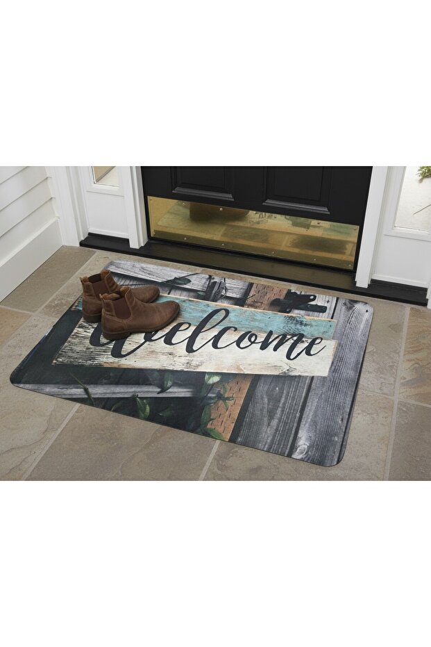 Decorative Digital Print Entrance and Door Mat - Washable Non-Slip Base