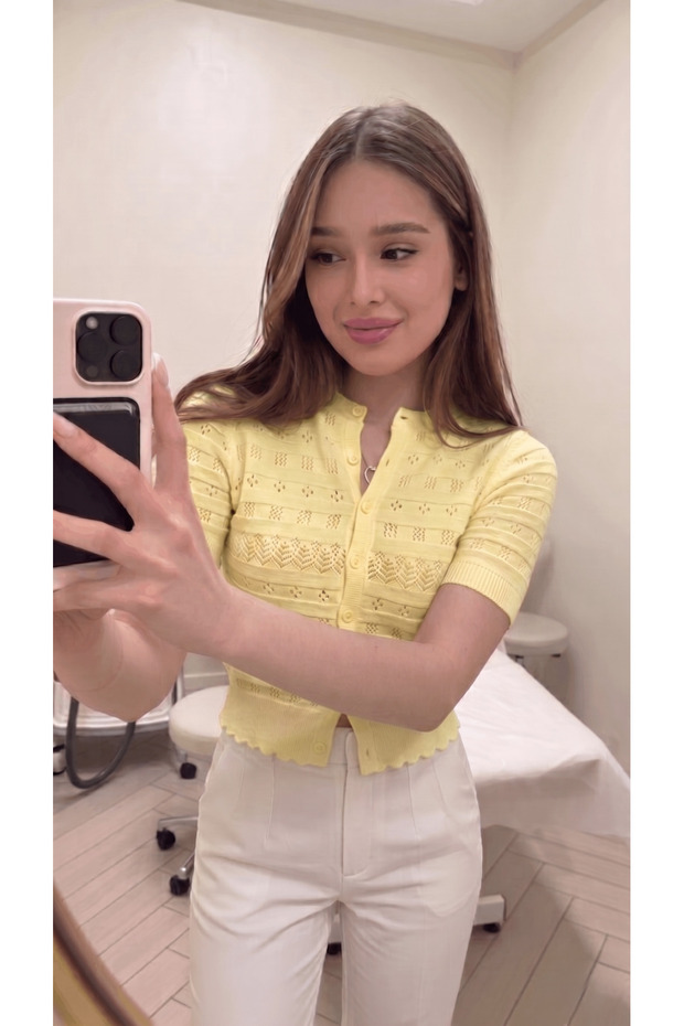 Buttoned Yellow Women's Cardigan