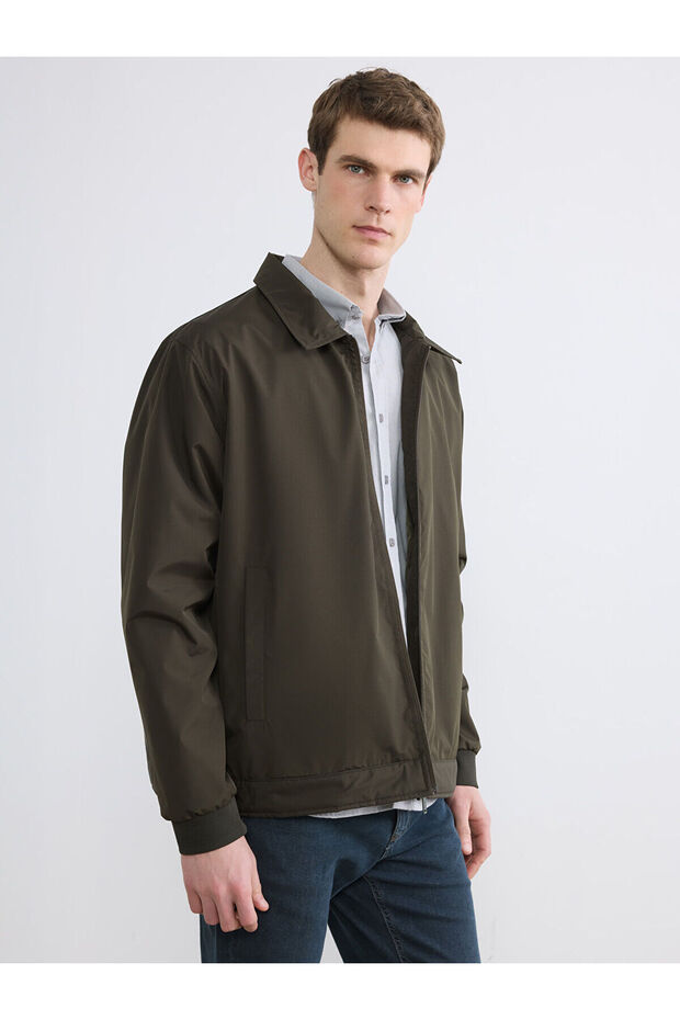 Nevavm Contrast Shirt Collar Men's Jacket