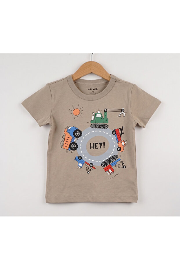 Boy's 100% Cotton Crew Neck Short Sleeve T-Shirt 2-6 Years