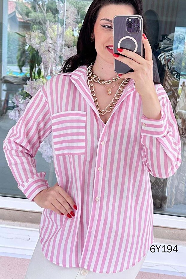 Striped Viscose Shirt 6Y194