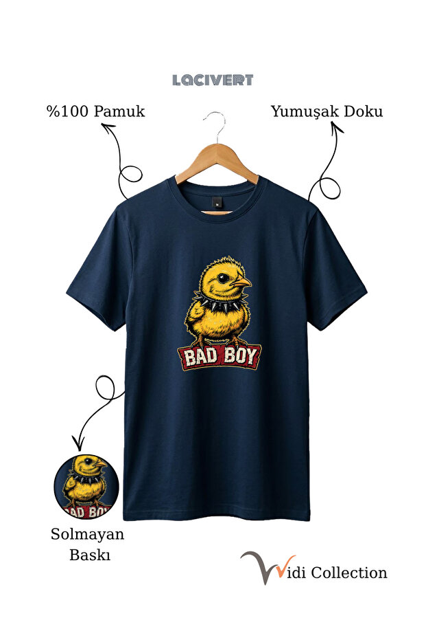 Unisex Bad Boy Chick Graphic Printed 100% Cotton Regular Fit T-Shirt