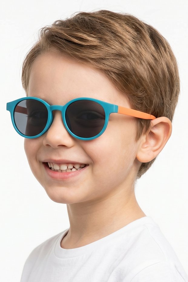 Veneto C6861M Uv400 Protected Polarized Filtered Matte Blue Orange Children's Sunglasses