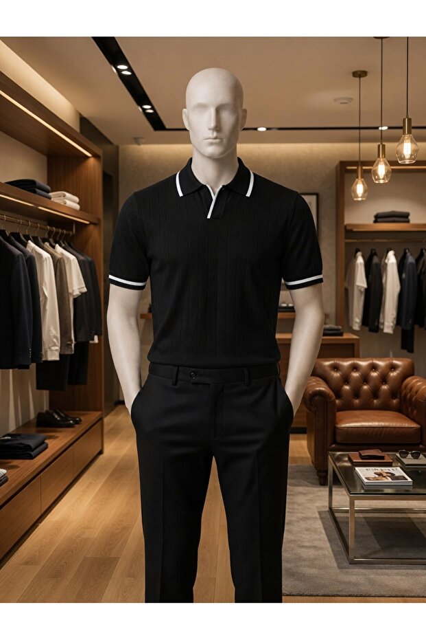 Men's Short-Sleeved Summer Polywool Knitwear T-Shirt Basic 100% Cotton Daily Sweat-Proof T-Shirt
