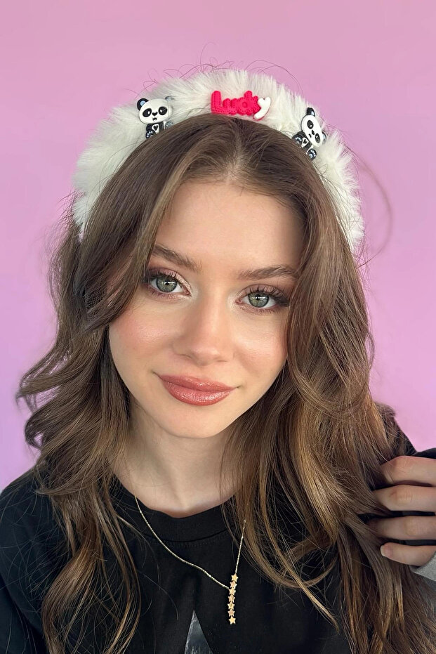 White panda-themed children's crown
