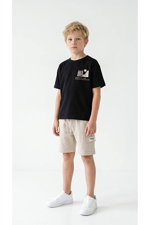Boys' Cargo Pocket Cotton Shorts Set