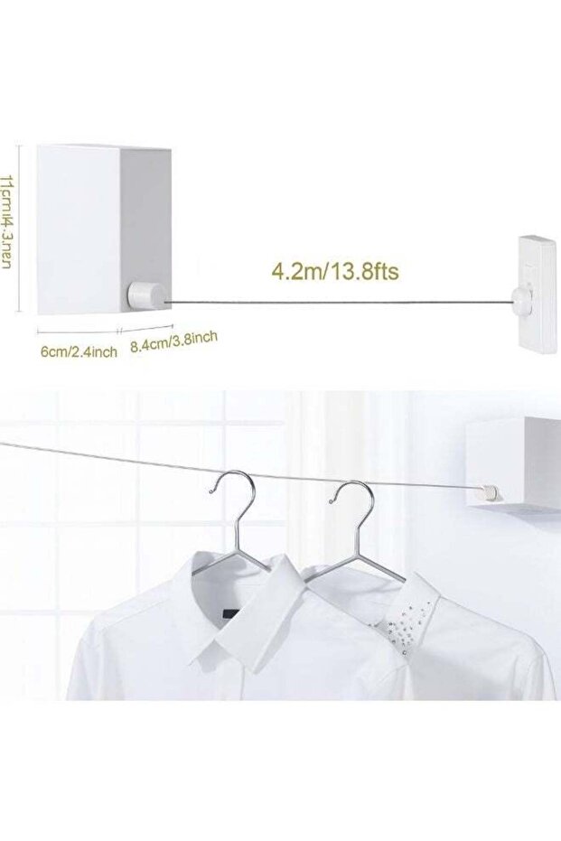 Retractable Clothesline – Indoor/Outdoor, Space-Saving Drying Rope