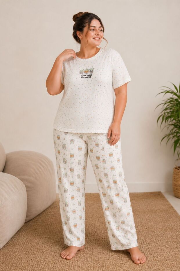 Luna Short Sleeve Women's Pajama Set – Soft Textured, Breathable, Comfortable Homewear Set