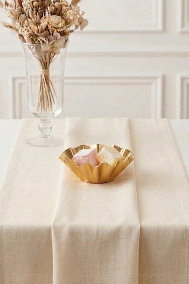 Serrated Gold Sugar Bowl Coffee Side Serving Dish-Decorative Bowl