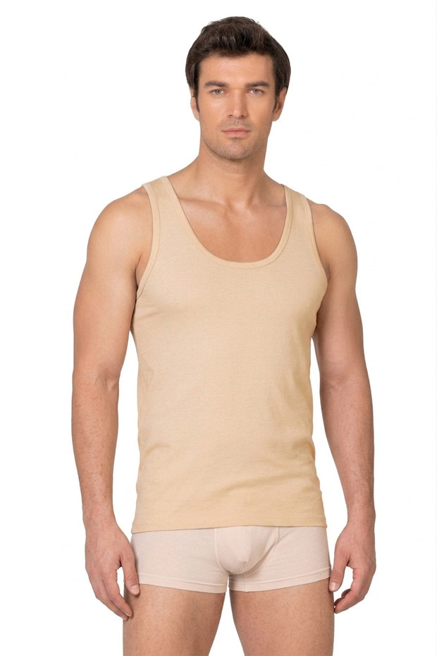Özkan 12403 Men's Lycra-Free Premium Fabric Cotton Modal Flexible Comfortable Thick Strap Undershirt