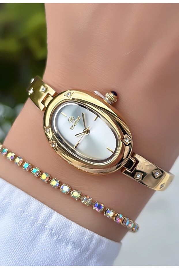 New Season Oval Dial - Adjustable Steel Band - Bracelet Gift