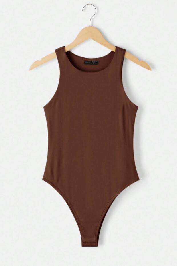 Strappy Bodysuit Gathering Bodysuit Lined Snap Fastener Bodysuit Knitted Fabric