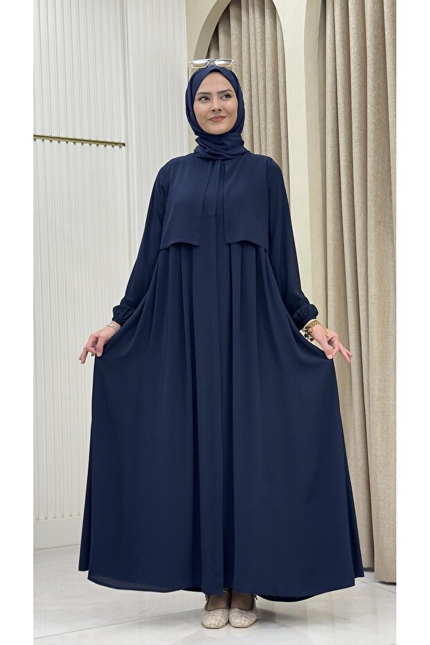 Jacket with Pockets and Hidden Zipper on the Back 1. Sinif Medi̇ne İpeği̇ Ferace