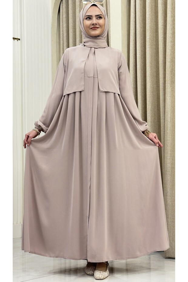 Jacket with Pockets and Hidden Zipper on the Back 1. Sinif Medi̇ne İpeği̇ Ferace