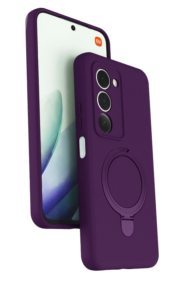 Ilkeshop New Redmi 15 4g Regal Magsafe Stand Cover - (140227) Deep Purple