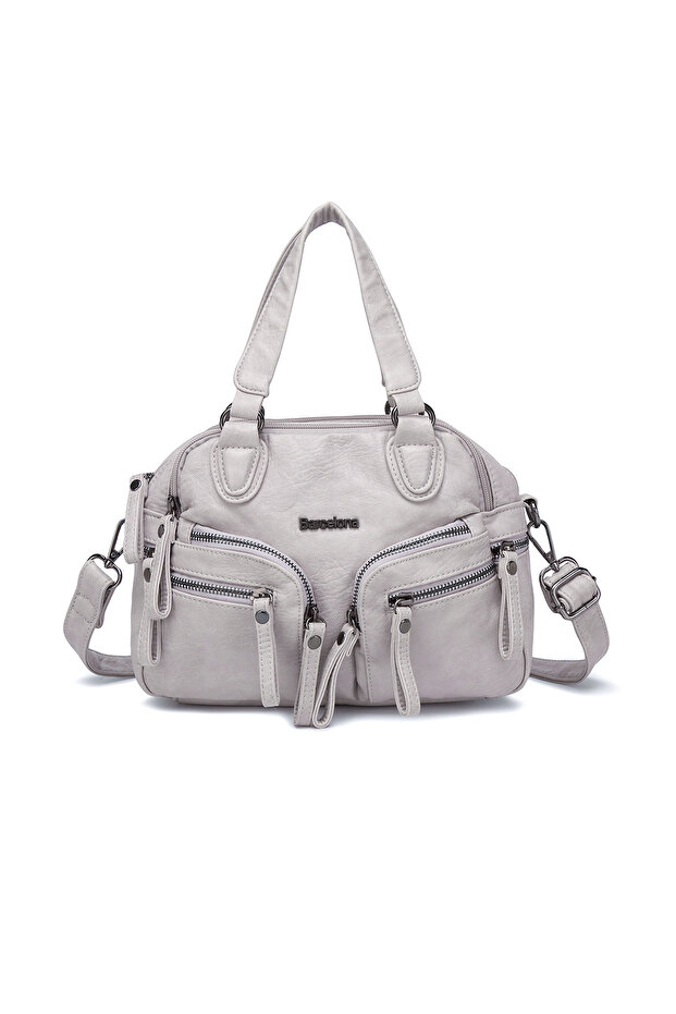 Gray Small Size Multi-Pocket Long Strap Women's Daily Hand and Shoulder Bag
