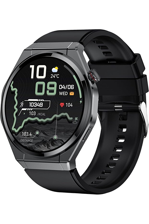 GTR7 Smartwatch, 1.75” AMOLED Display, Bluetooth Calling, AI Voice Assistant, Health Monitor (Black)