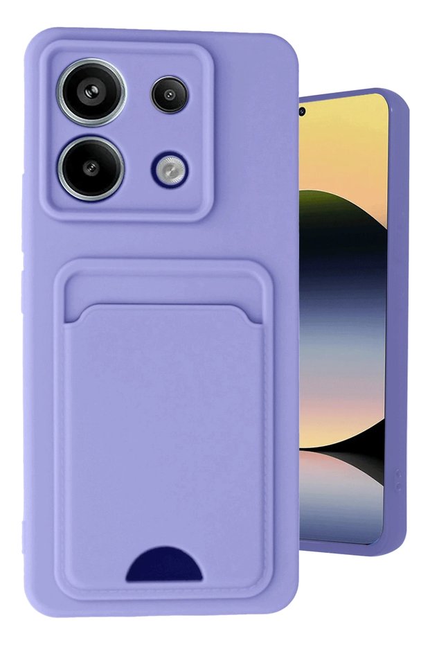 Ilkeshop New Redmi Note 13 Pro 5g Case Kelvin Silicone with Business Card Holder (210554) - Lilac