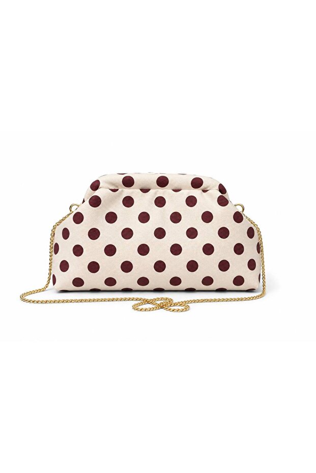 Brown Polka Dot Detailed Fabric Bag En 32 Size 17 cm