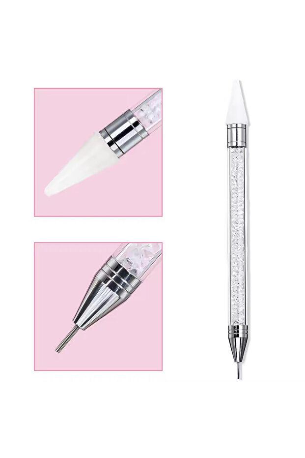 White LULAA Double Ended Crayon Rhinestone Crayon Tool Nail Art Crystal Rhinestone Picker Suitable f
