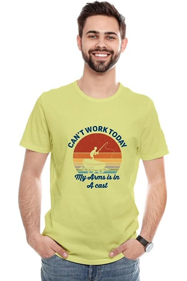 Unisex T-shirt Printed Design (Can't Work Today My Arms Is In A Cast) |Regular Fit Tee