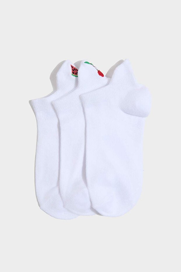 3-Piece Cotton Booties Socks for Girls G3938A8Ns