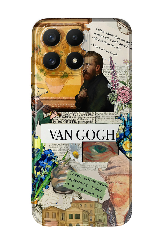 Xiaomi 17 Compatible Transparent Phone Case with Van Gogh Collage Design