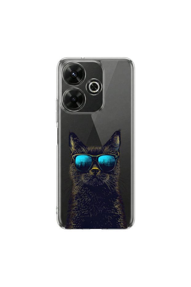 Redmi 13 Compatible Cool Animal 6 Design Transparent Case