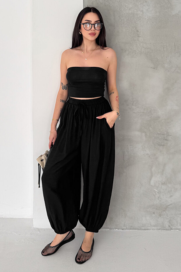 Women's Elastic Waist Shalwar Trousers