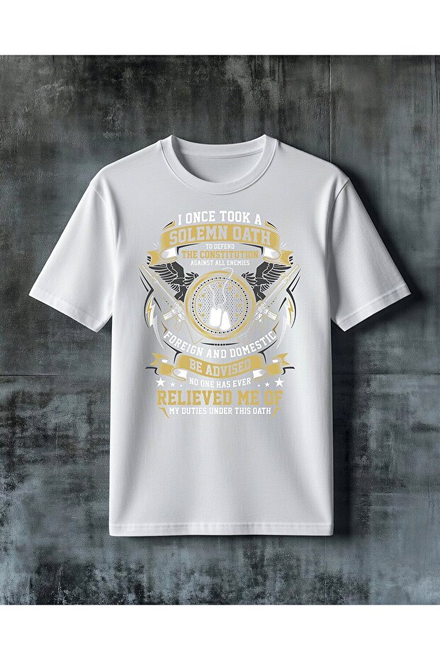 Solemn Oath Constitution Printed Oversize T-Shirt