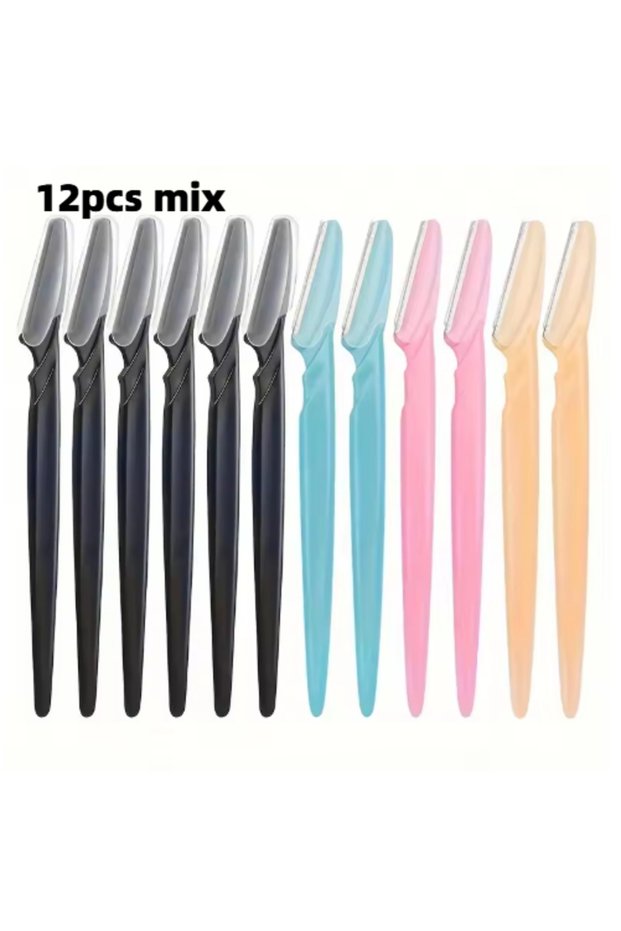 Random 12pcs 5/10/12/20pcs Eyebrow Razors Facial Eye Brow Trimmer Hair Removal Shaver Safe Blades Tr
