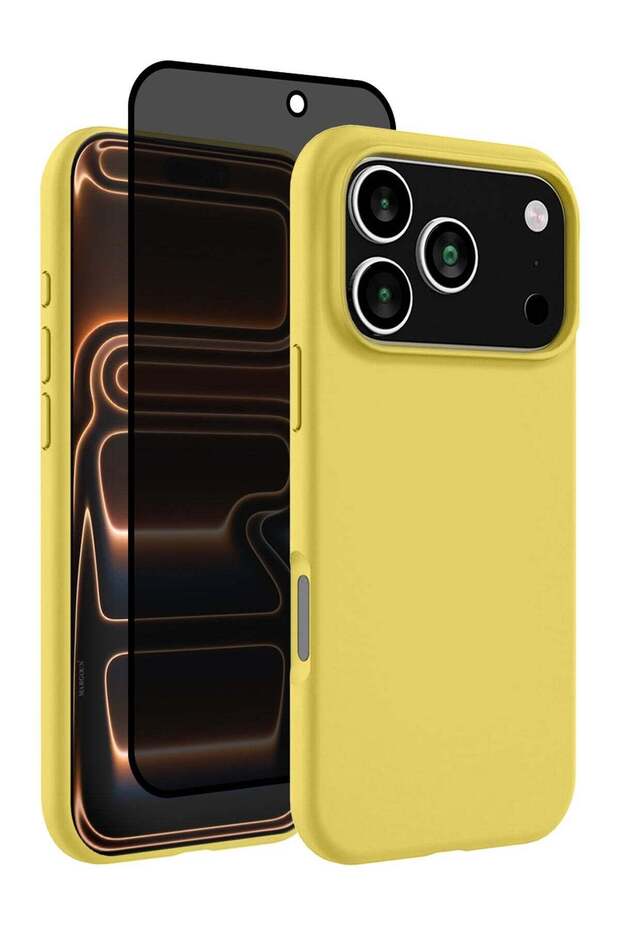 2 Packs Silicone Protective Phone Case for iPhone 17 Pro Max with Privacy Screen Protector